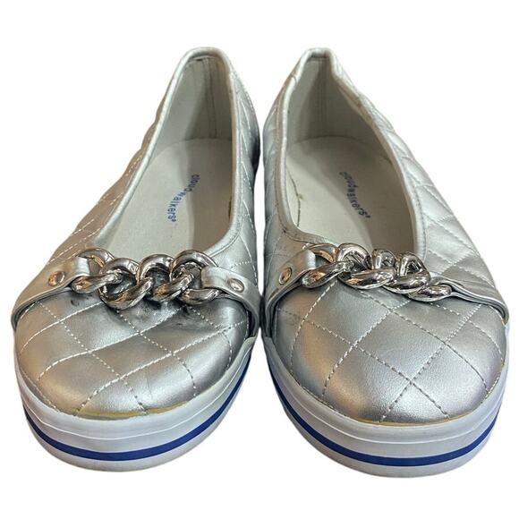 Avenue Cloud Walkers Katie Slip On Shoe Women's 9.5 Silver Quilted Flats Rubber - Picture 8 of 9